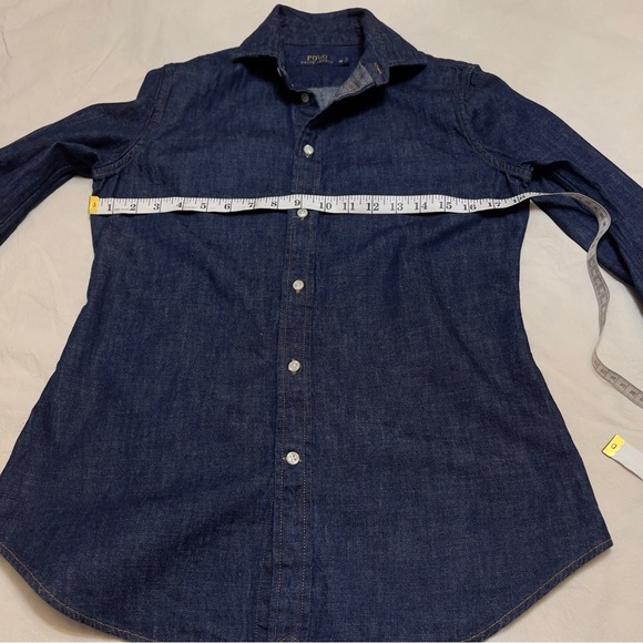 Polo Ralph Lauren Blue Denim Embroidered Logo Button Down Long Sleeve Shirt M - Picture 7 of 12
